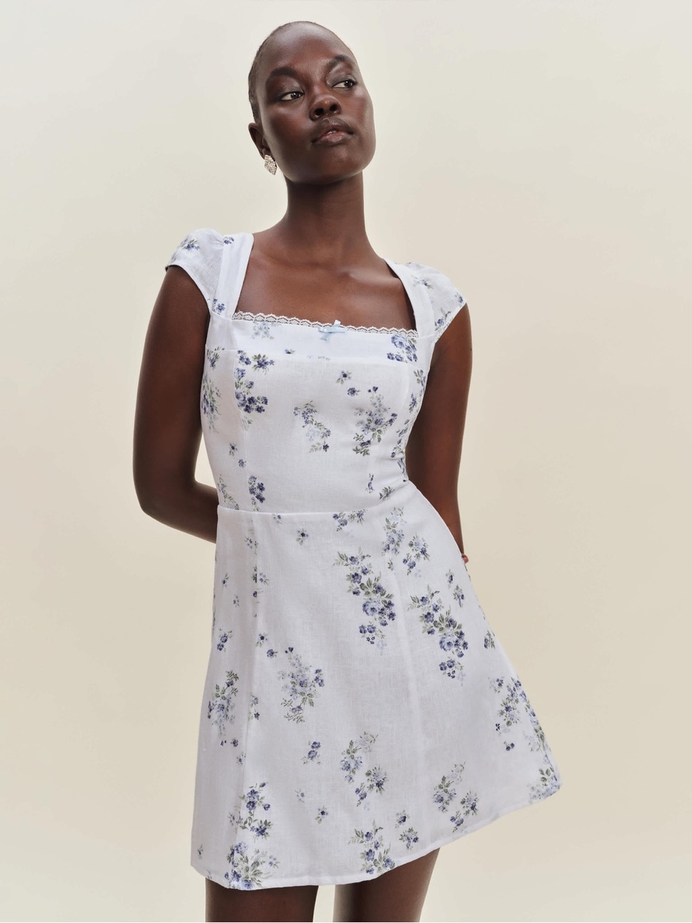 Reformation Loula Linen Mini Dress, size 0